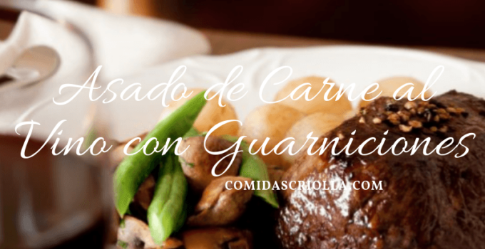 Asado de carne al vino con guarniciones